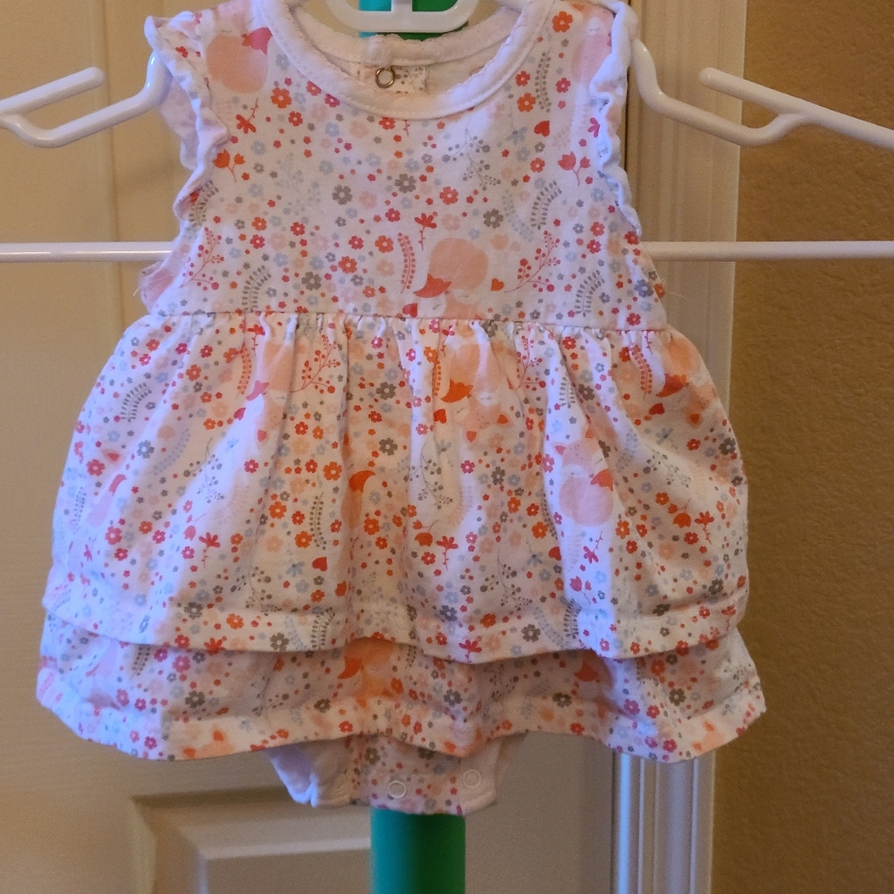 Multicolored Rene Rofe skirted onesie